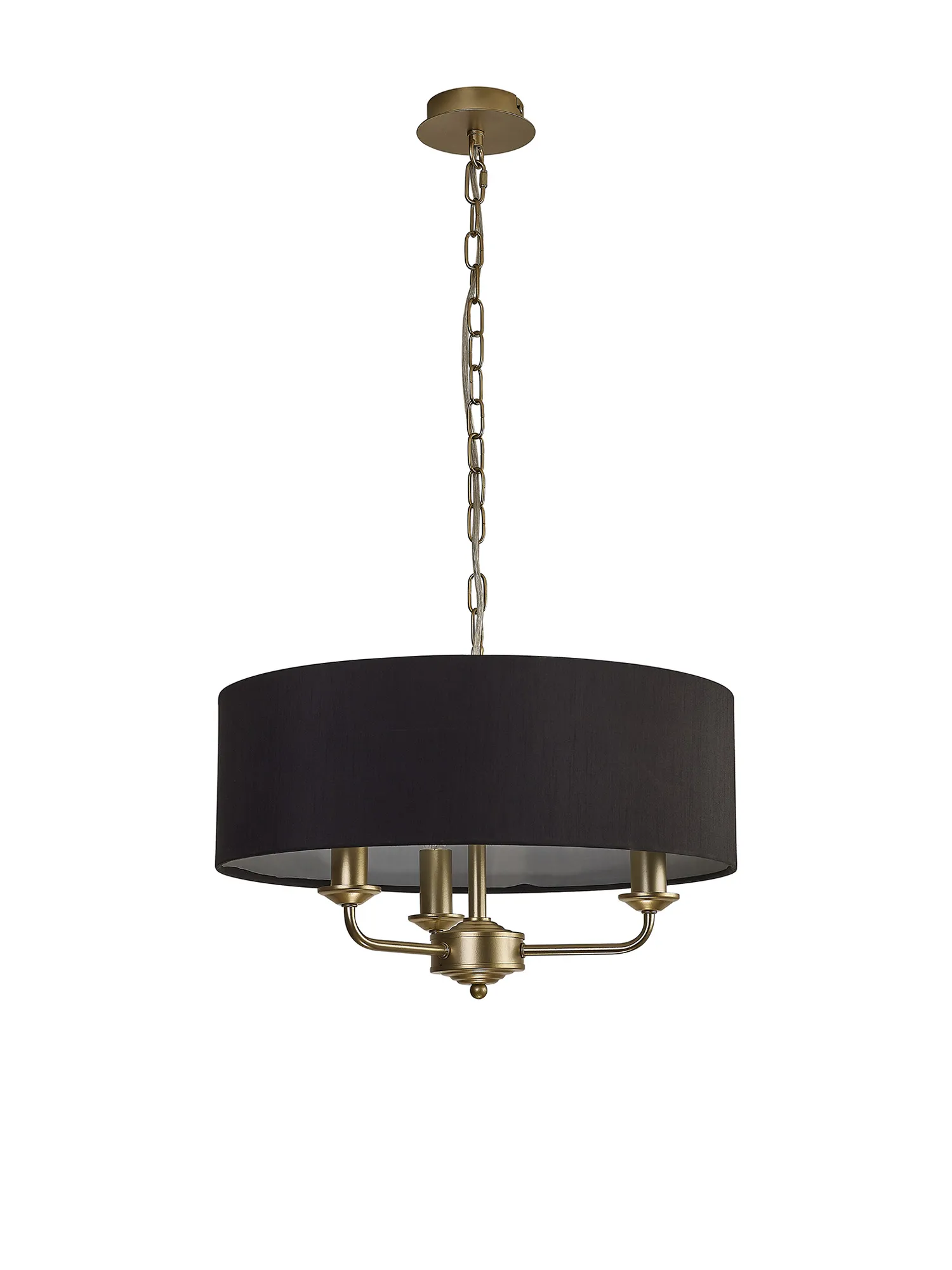 Banyan 45cm 3 Light Pendant Champagne Gold, Black DK0947  Deco Banyan CG BL